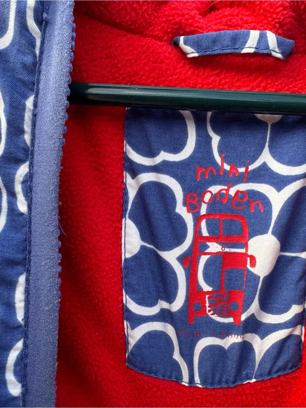 Mini Boden Blue and White Floral Quilted Jacket